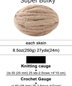 Alternative view of Chunky Yarn for Hand Knitting. No7 Thick Yarn. 250Grams 32Yards. Pack of 4. Perfect for Knitters and Crafters (Milk Tea Color)